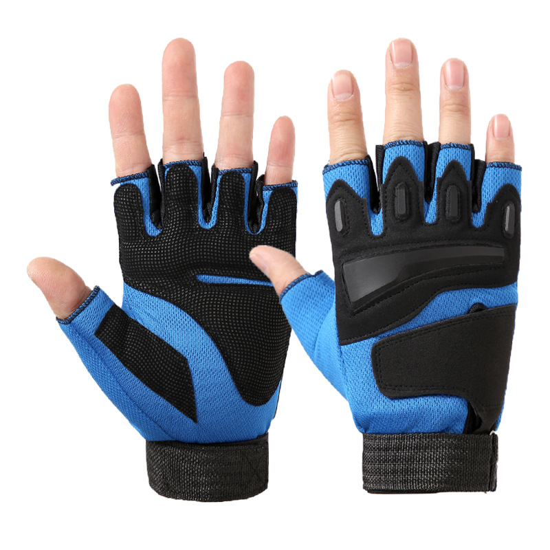 Men's Sports Gloves Summer Special Forces Shock-Absorbing Wear-Resistant Outdoor Open Finger Fitness Anti-Slip Riding Half-Finger Tactical Gloves