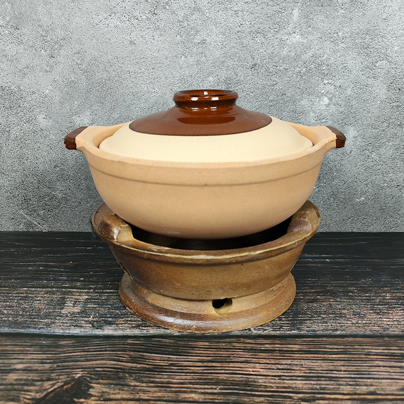 常德小钵子菜土钵陶瓷矮款酒精炉小火锅砂锅湘菜炖钵老式粗陶餐具