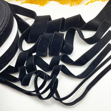 批发黑色双面丝绒带子植绒织带绒带缎带丝绸带diy颈脖锁骨鞋带蝴