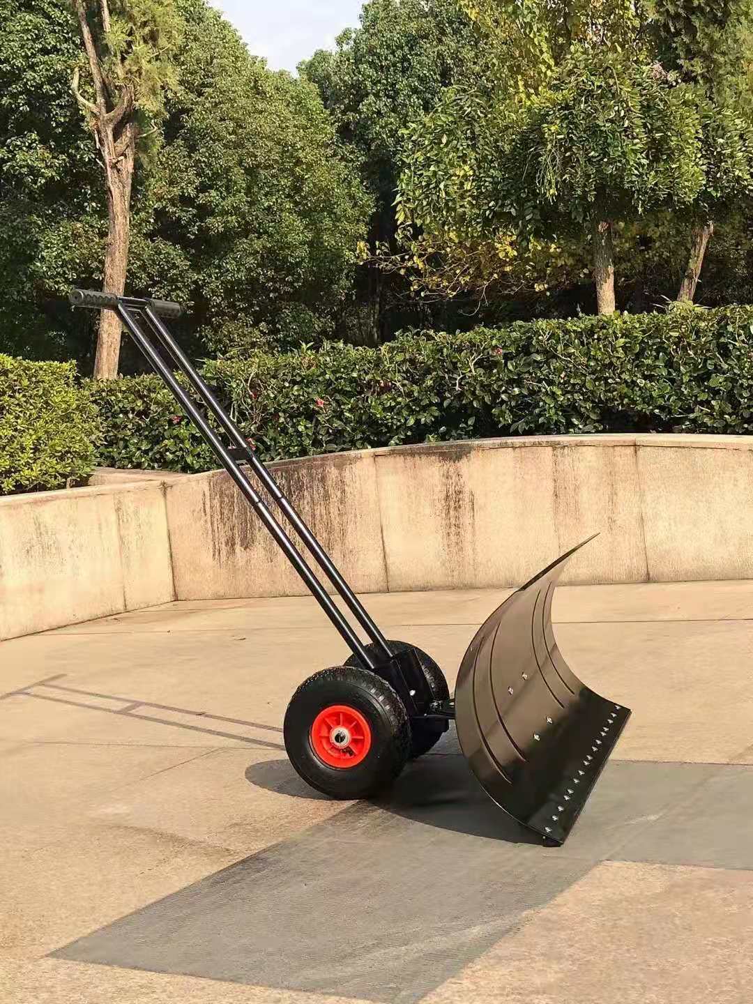 轮式手推除雪铲推雪板大号人力扫雪工具车铲雪器除雪板带轮扫雪机