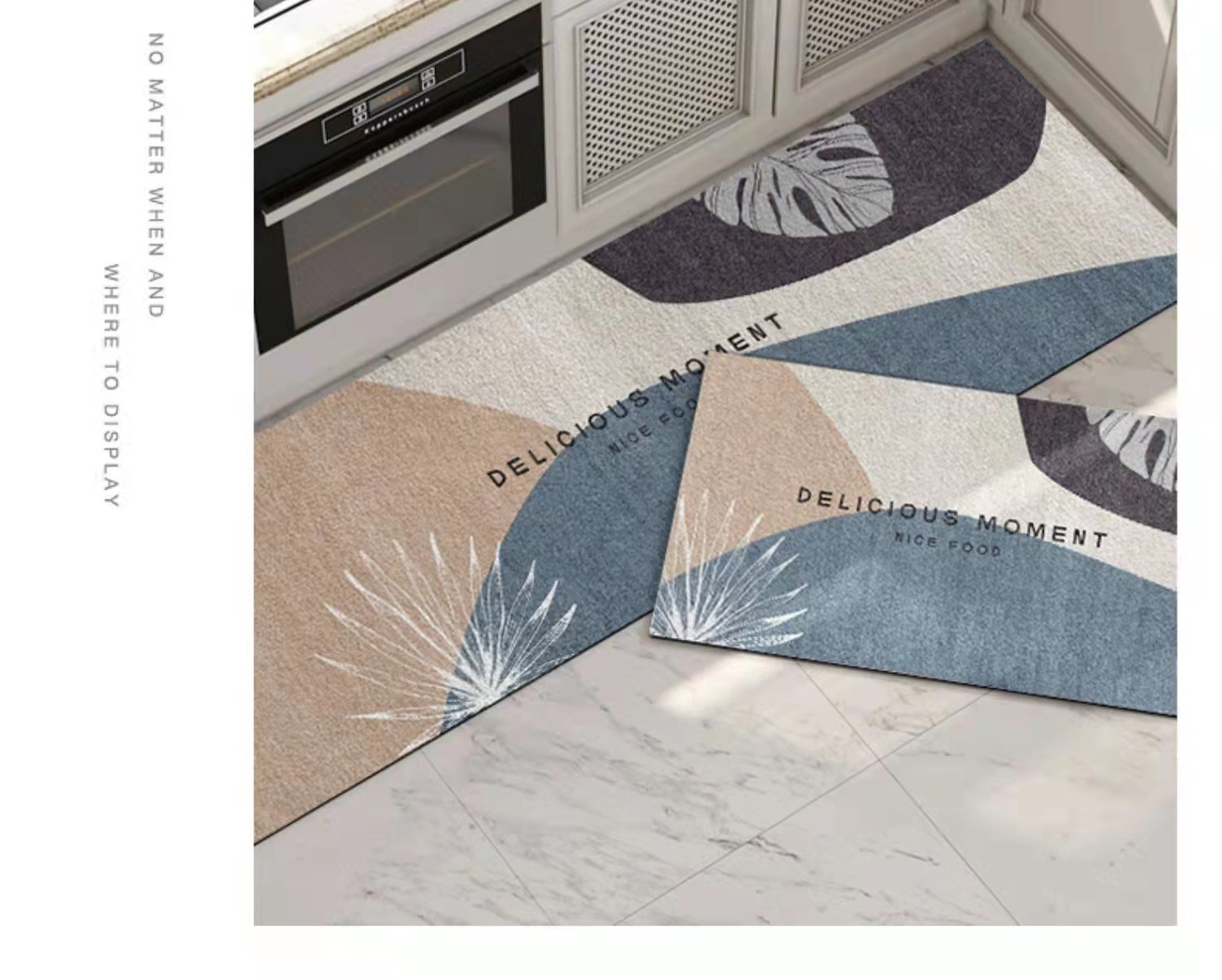 Non-Woven Oil-Proof Kitchen Floor Mat Absorbent Non-Slip Mat Kitchen Two-Piece Floor Mat Stain-Resistant Carpet