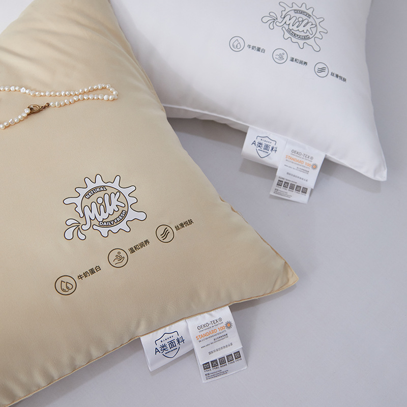 Cotton Milk Fiber Pillow Core Hotel Single Pure Cotton Feather Silk Cotton Shu Pillow