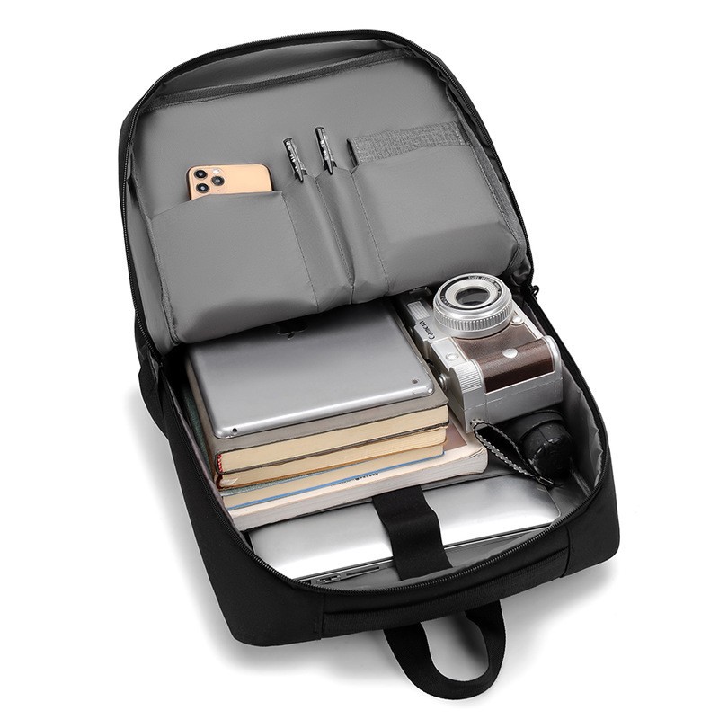 Cross-border business backpack Men's waterproof backpack Men's leisure schoolbag Multi-function computer bag printed logo599 Application Scenario