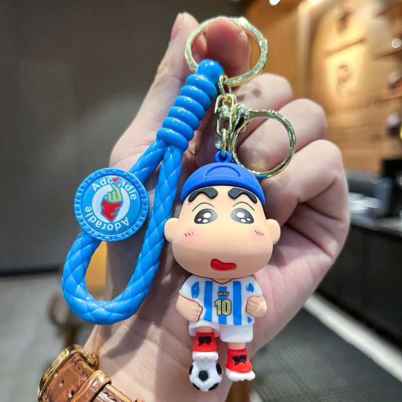 Cute Crayon Xiaoxin No. 10 Jersey Three-Dimensional Doll Car Key Ring Hanging Piece Pendant Night Market Stall Gift