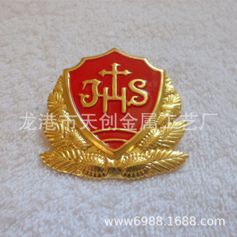 五角星麦穗帽徽 唛头织唛臂章印度金胸章红色旅游旗标高帽子帽徽