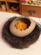 蛋壳碗鸡蛋壳鸵鸟蛋造型陶瓷碗鸟巢窝装饰甜品碗餐厅冷饮摆盘餐具