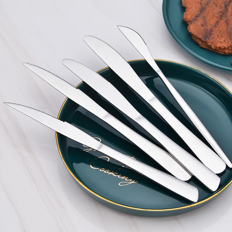 北欧西餐刀具批发 酒店餐厅不锈钢主餐刀 牛排刀源头厂家自产自销