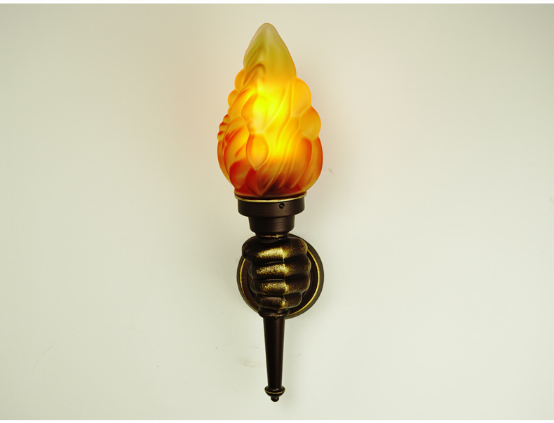 复古火炬手壁灯民宿酒吧餐厅走廊火把灯户外围墙阳台壁挂火炬灯