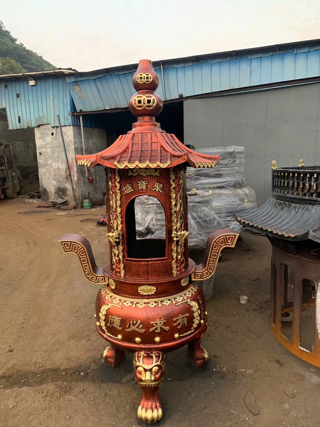 寺庙铸铁烧纸炉 宗祠烧纸炉 焚金炉六角形宝塔焚金炉 祠堂化钱炉