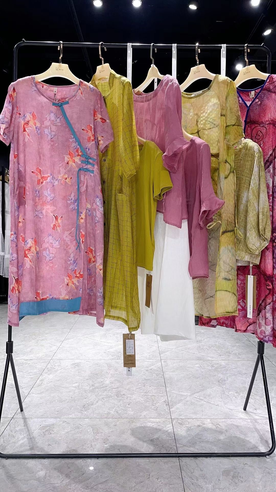 旭丹妮棉麻女装连衣裙夏原创设计民族风亚麻天丝裙女品牌折扣批发