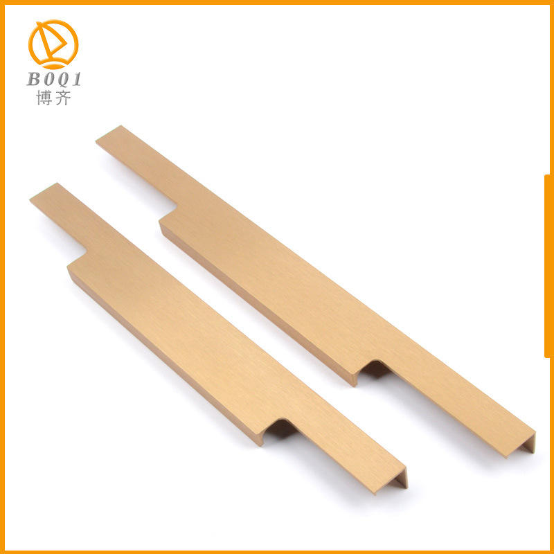 博齐f款铝合金拉手封边加长f款拉手现代衣柜门把手免开槽拉手