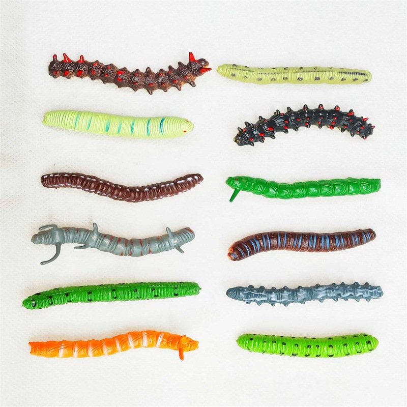 Popular Model Toy Science and Education Caterpillar Plastic Green Bean Worm Sand Table Decoration Other Accessories Exclusive for Cross-Border