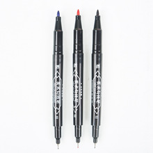 跨境小双头油性记号笔水性马克笔大容量美术绘画笔黑色勾线笔批发