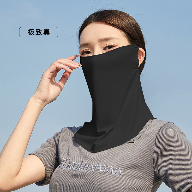 Ice Silk Sun Protection Mask Female Summer Uv Protection Neck Sun Protection Breathable Cycling Sun Protection Veil Face Towel Ear Mask