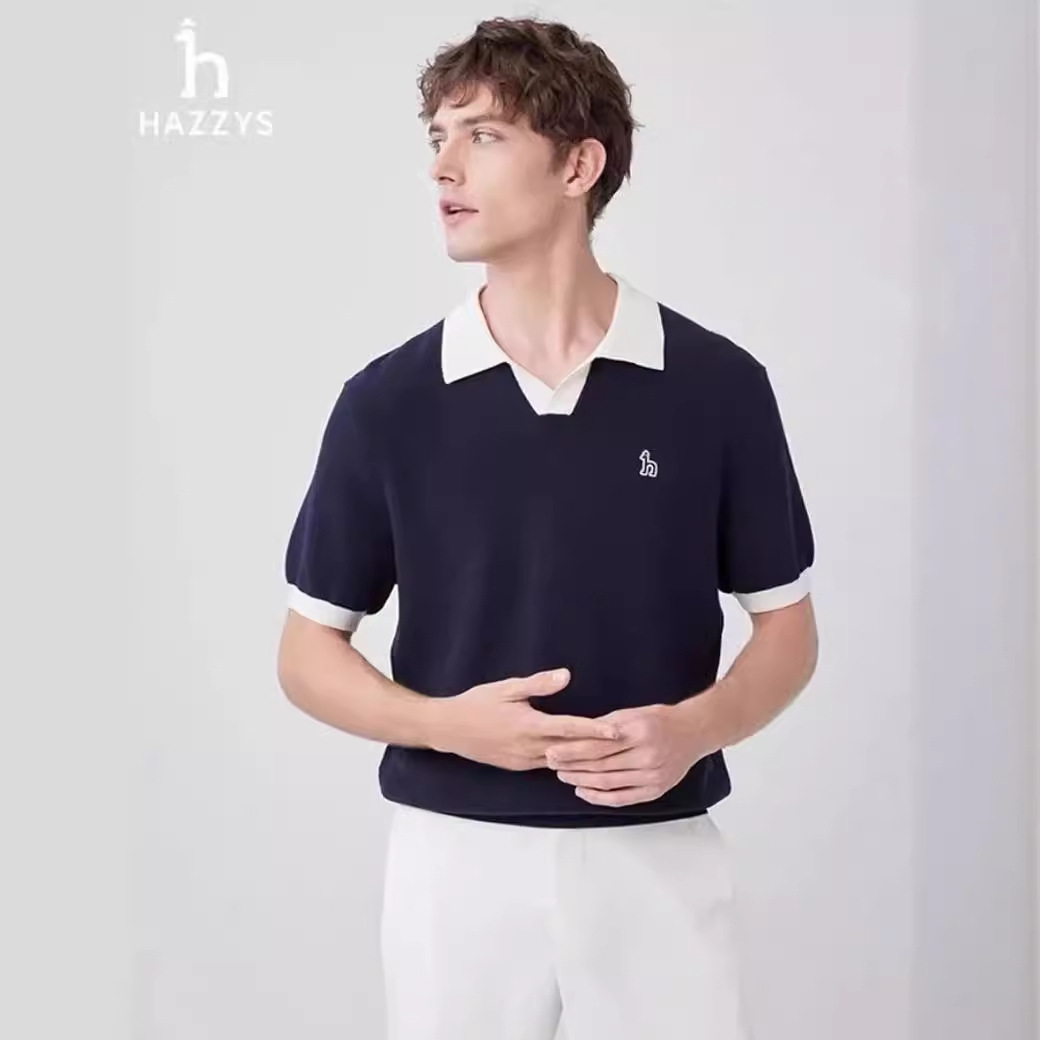 hazzys/哈吉斯夏季新款男士休闲短袖针织衫t恤衫一件代发-阿里巴巴