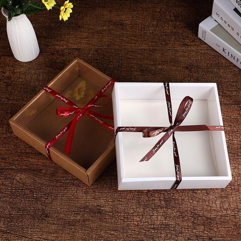 Square Creative Window Gift Box Valentine's Day Gift Box Transparent Skylight Tiandigai Gift Box Wholesale