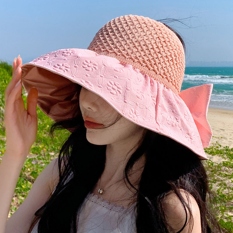 Hat Female Summer Sun Protection Uv Protection Fisherman Hat Cover Face Black Glue Sun Hat Breathable Big Brim Empty Top Hat