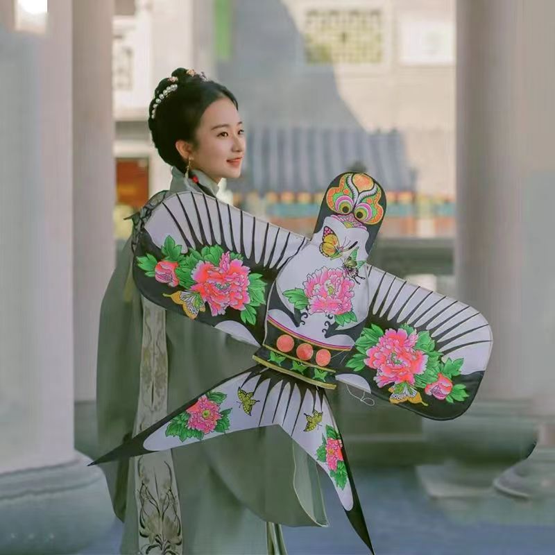 Weifang Traditional Handmade Shayan Kite Children's Cartoon Hand-Painted Ancient Style Kite Fashion Photography Hanfu Photo Props