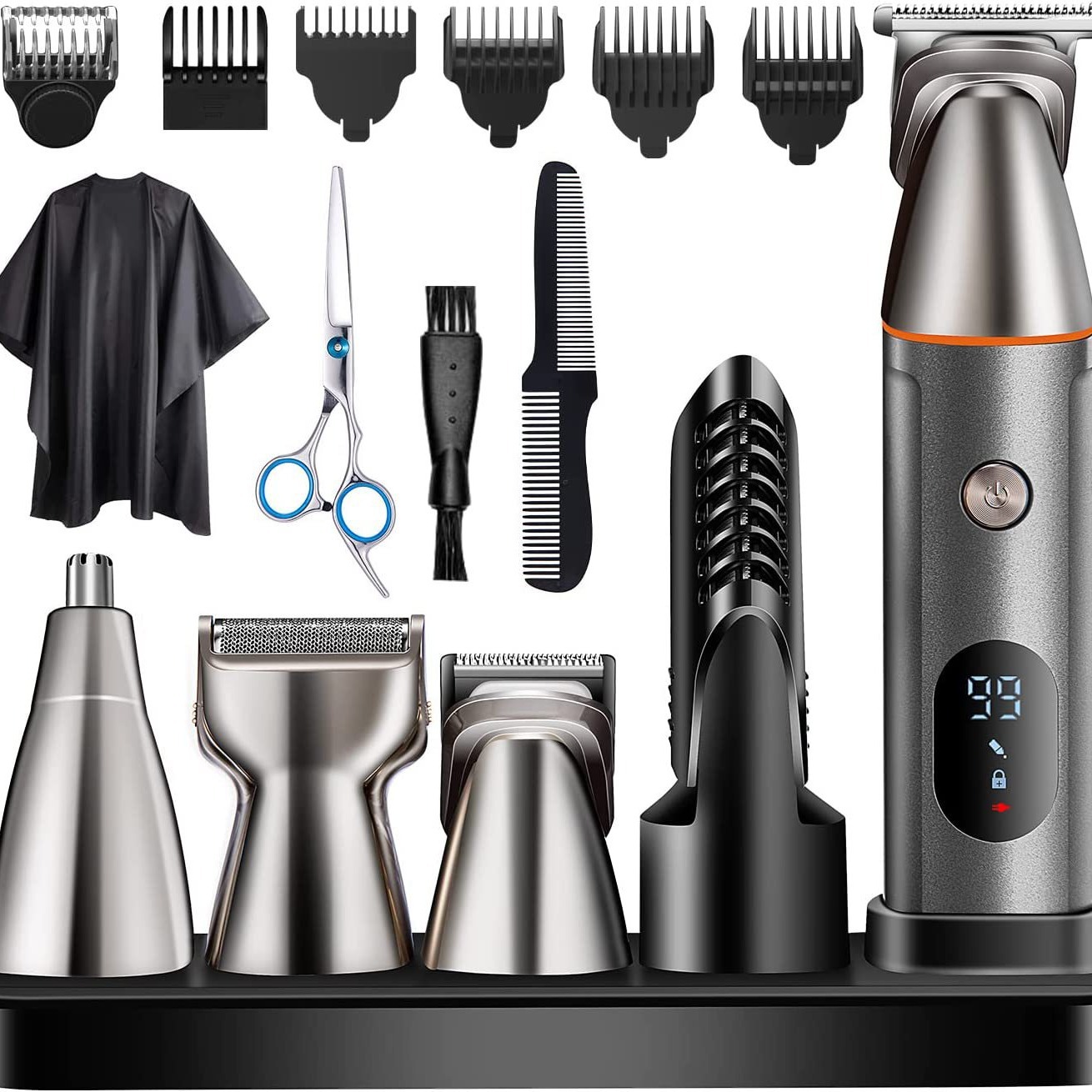 跨境丽科lk-881五合一电动理发器 男士油头电推剪剃须理容套装