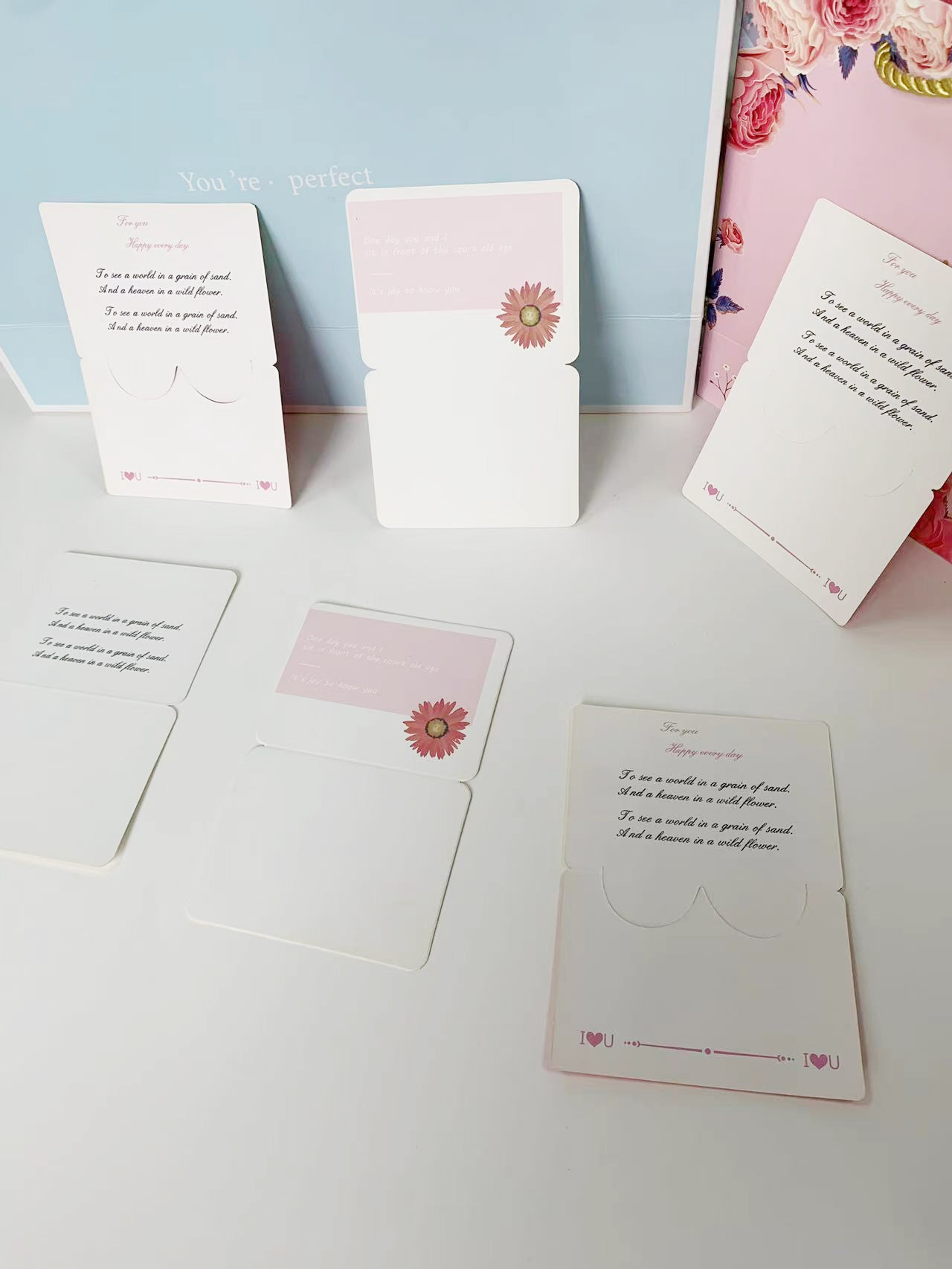 贺卡加印字加印logo定制高级感520情人节创意伴手礼对折卡