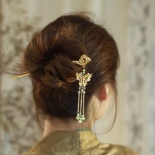 新中式蝴蝶流苏发簪轻奢复古宫廷风气质优雅小众设计国风簪子发饰