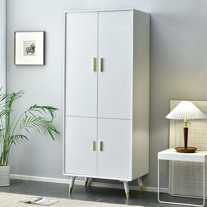 全实木衣柜两门矮收纳轻奢简约小户型儿童男孩卧室柜子小房间单人