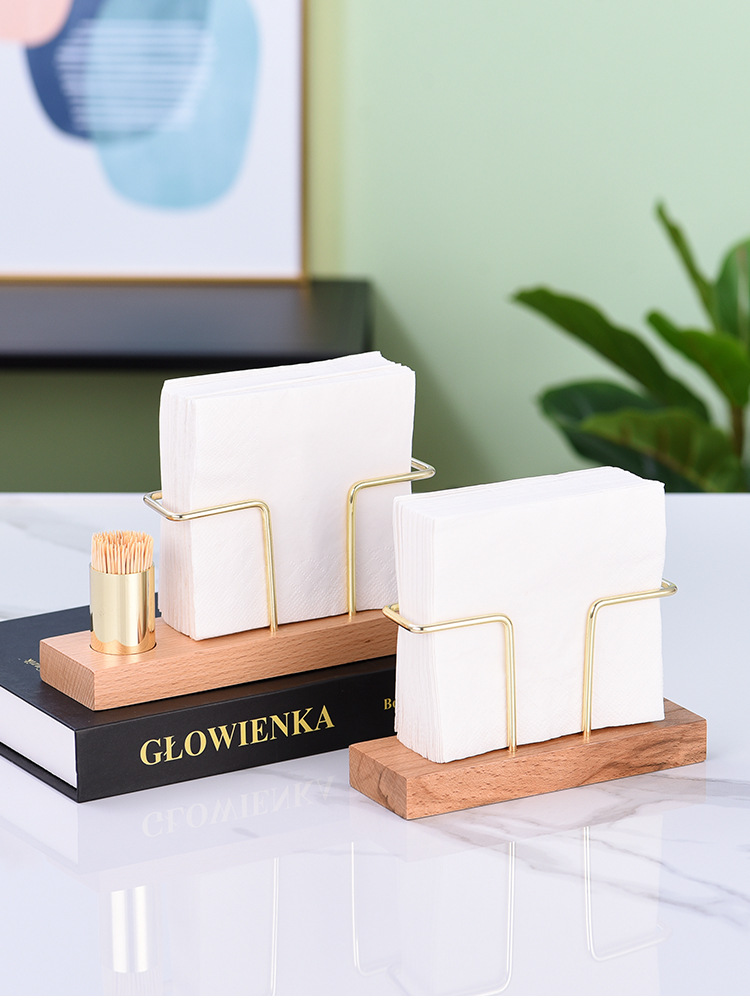 木座创意立式纸巾架咖啡厅酒店餐厅简约餐巾纸托餐桌方形纸巾座子