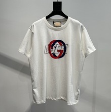 夏季新款古奇经典简约涂鸦小熊图案印花字母logo男女同款百搭t恤