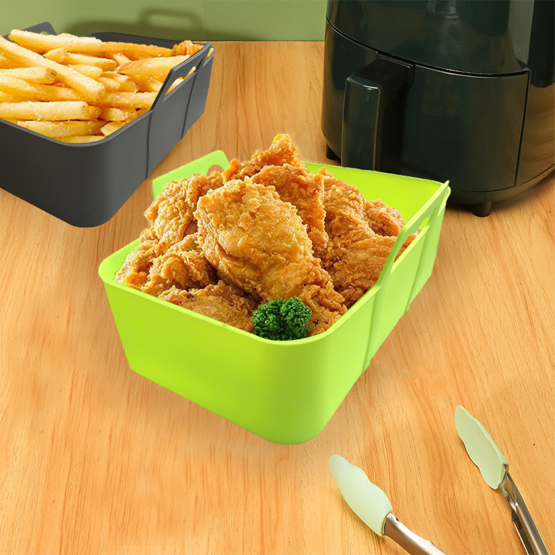 亚马逊热销品空气炸锅硅胶烤盘 方形空气炸锅烤盘厨房烘焙用具