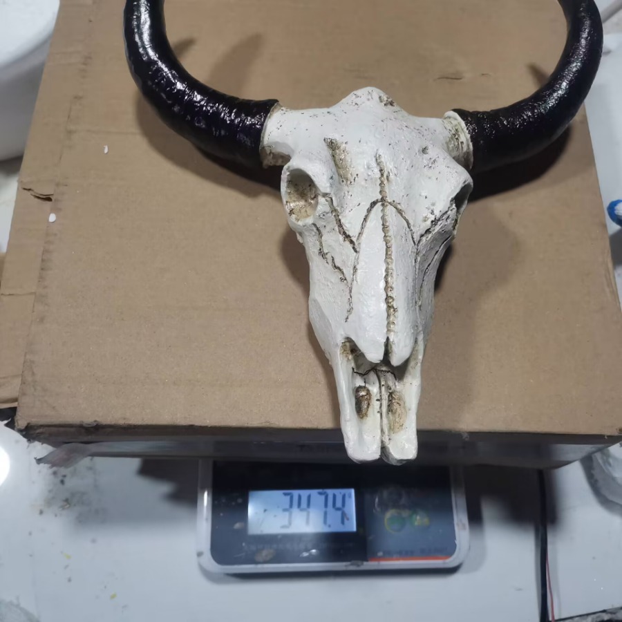 跨境热卖仿真牛头骨骷髅牛头树脂工艺品个性家居餐厅酒吧装饰壁挂