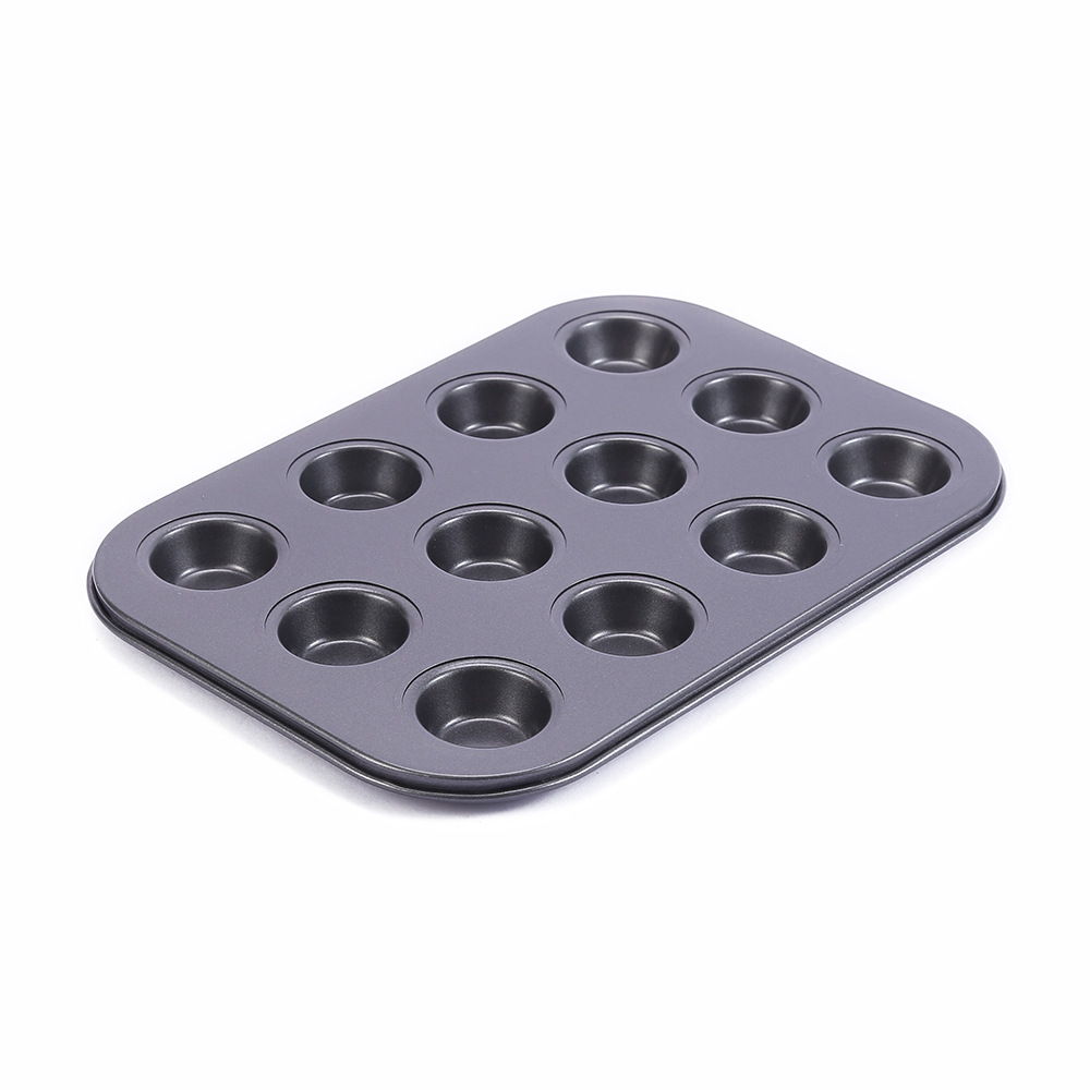 SOURCE Factory Carbon Steel Mold Thickened Non-Stick Cake Mold Multi-Function Baking Utensils 6-Hole 12-Hole 24-Hole Baking Tray