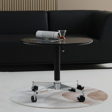 升降桌创意设计师小圆桌现代可移动客厅餐桌办公会议桌学习电脑桌