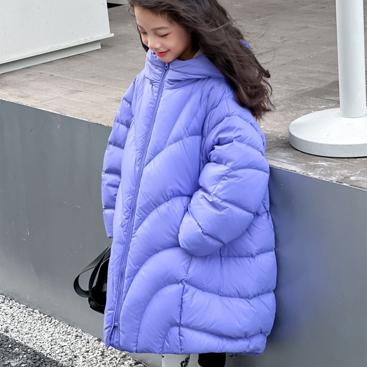2023新款儿童中长款女童羽绒服加厚白鸭绒韩版洋气保暖外套冬季
