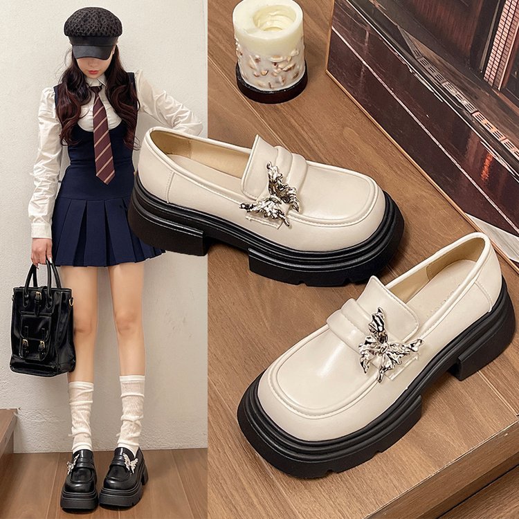 夏季小皮鞋女韩版百搭复古英伦风日系大头鞋圆头可爱娃娃系带平底