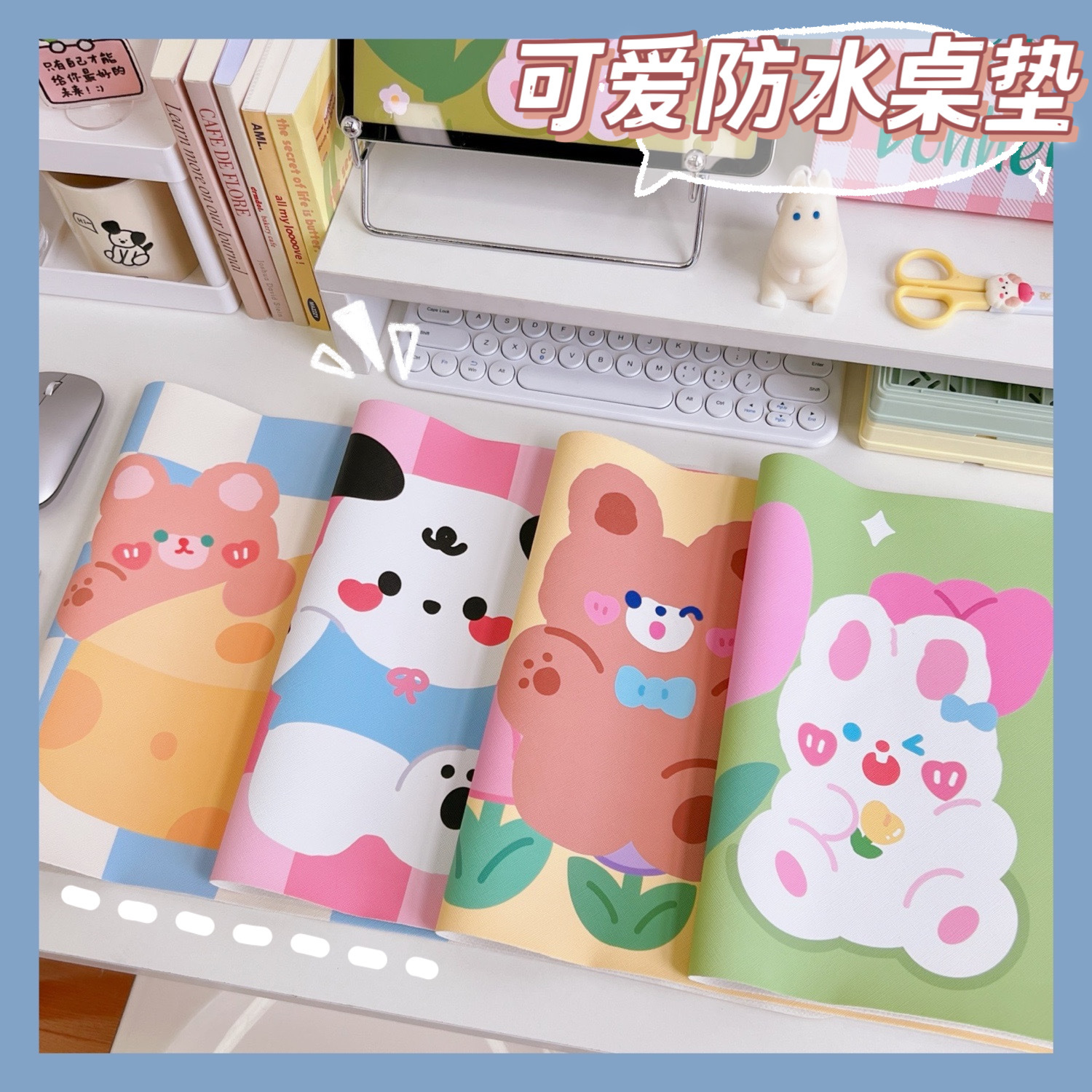 Original Design Desk Pad Cartoon Leather Table Mat Desk Non-Slip PVC Mat Study Table Mat Waterproof Non-Slip