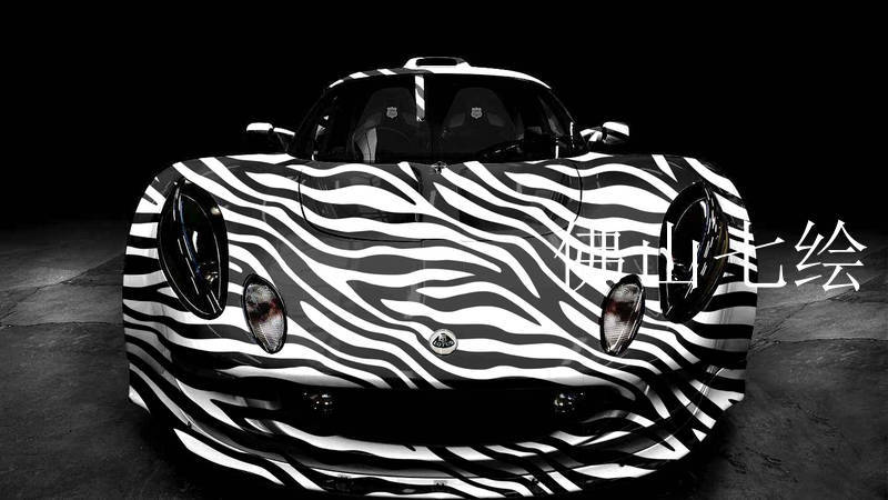 汽车黑白斑马伪装膜黑白格子谍照贴纸新车测试防偷拍车身改色膜