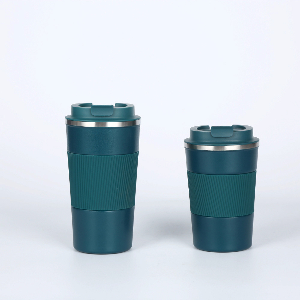 Cross-Border Plastic-Sprayed American Three-Generation Coffee Cup 304 Stainless Steel Portable Gift Water Cup Silicone Cover Vacuum Thermos Cup