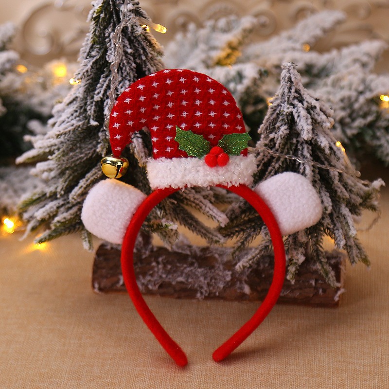 Christmas Headband Show Dress up Ornament Children's Gift Big Curved Hat Head Buckle Christmas Party Supplies Headband Wholesale