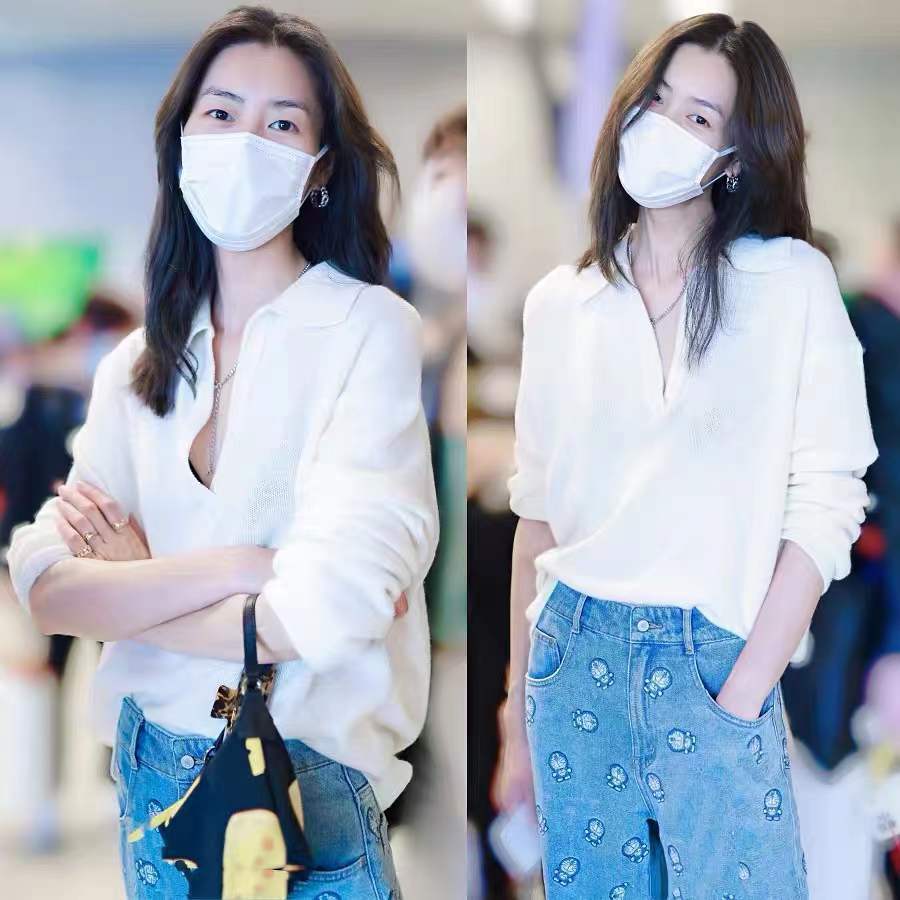 刘雯明星同款针织翻领polo衫女春季新款韩版宽松针织衫上衣ins潮