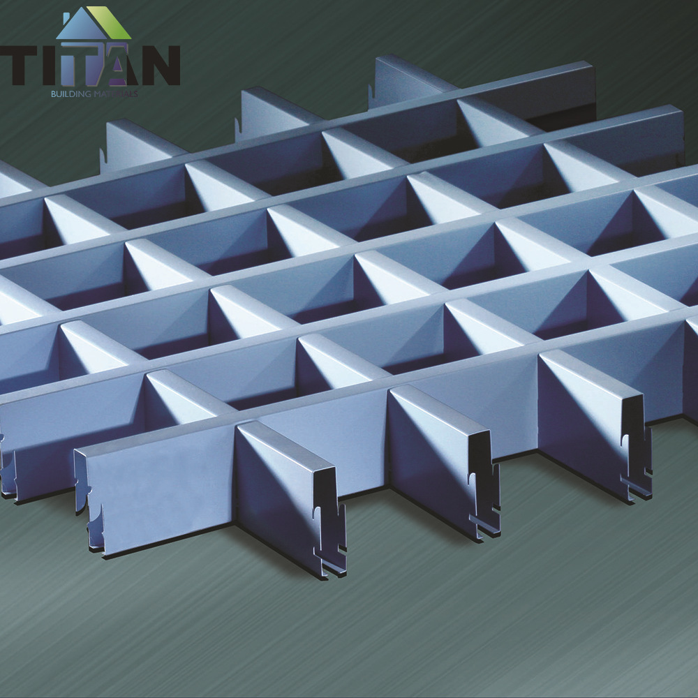 铝合金格栅天花 车站商场过道吊顶铝格栅 葡萄架网格子黑色铝格栅