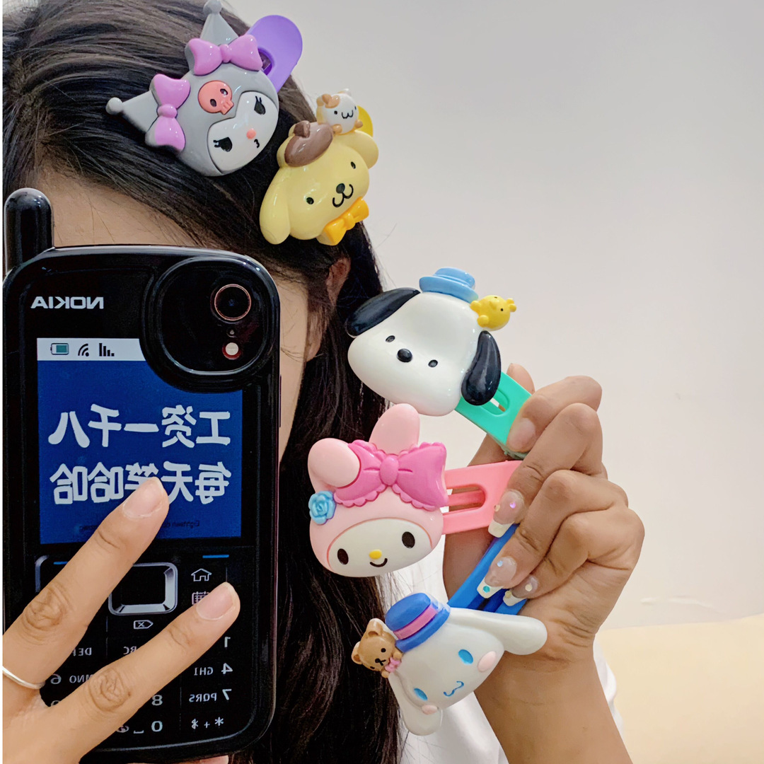 Cute Cartoon Large Side Clip Ins Girl Heart Sanrio Hair Claw Japanese Style Cinnamoroll Babycinnamoroll Clow M Hair Accessories Hairpin