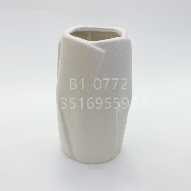 Simple Nordic Ceramic Vase White Ins Style Ceramic Flowerpot Modern Flower Arrangement Bed & Breakfast Desktop Office Ornaments