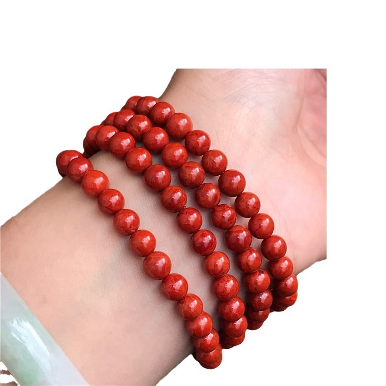 Sichuan Material Waxi South Red Multi-Circle Bracelet Rose Persimmon Full of Meat 108 Beads Bracelet Crafts Southern Red Agate Wholesale