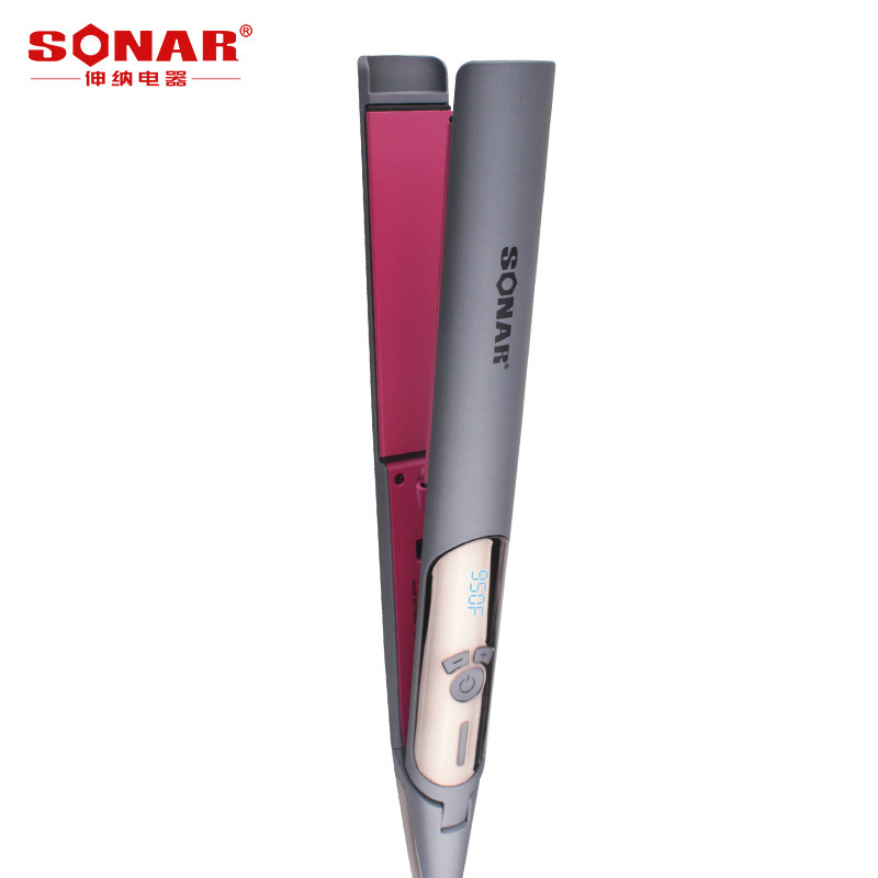 Sonar New Hair Straightener Ceramic LCD Splint Hair Curler for Hair Salon Negative Ion Hair Straightener Cross-Border