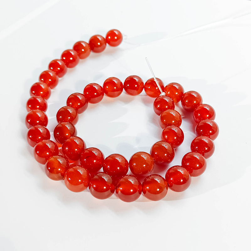 Agate Scattered Beads Wholesale Jade Diy String Beads and round Beads Bracelet Semi-Finished Natural Chalcedony Green Red Agate Beads