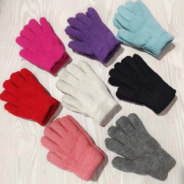 儿童兔羊毛双层手套冬季加绒加厚保暖户外运动骑行针织手套大童批