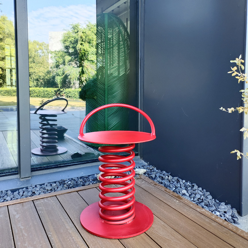 批发简约户外摇摇乐 休闲创意设计娱乐家用单人红色弹簧成人摇椅