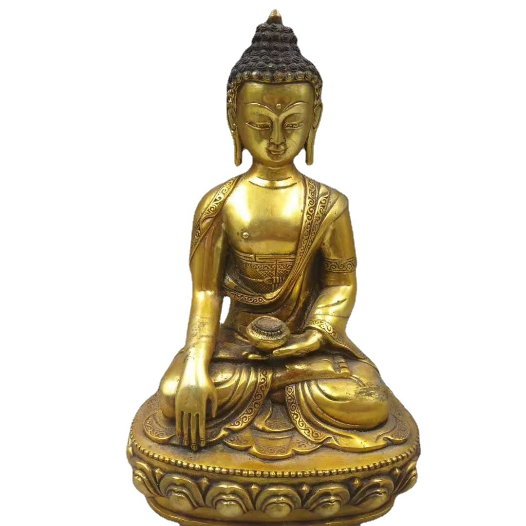 黄铜释迦牟尼佛铜像批发如来佛祖佛堂寺庙供奉托钵佛像佛祖如来佛