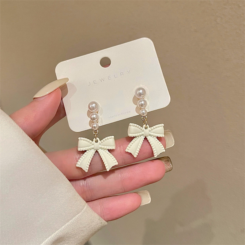 Sterling Silver Needle Affordable Luxury Style Pearl Earrings for Women Wholesale Korean Graceful Online Influencer Earrings New Trendy Earrings High-Grade