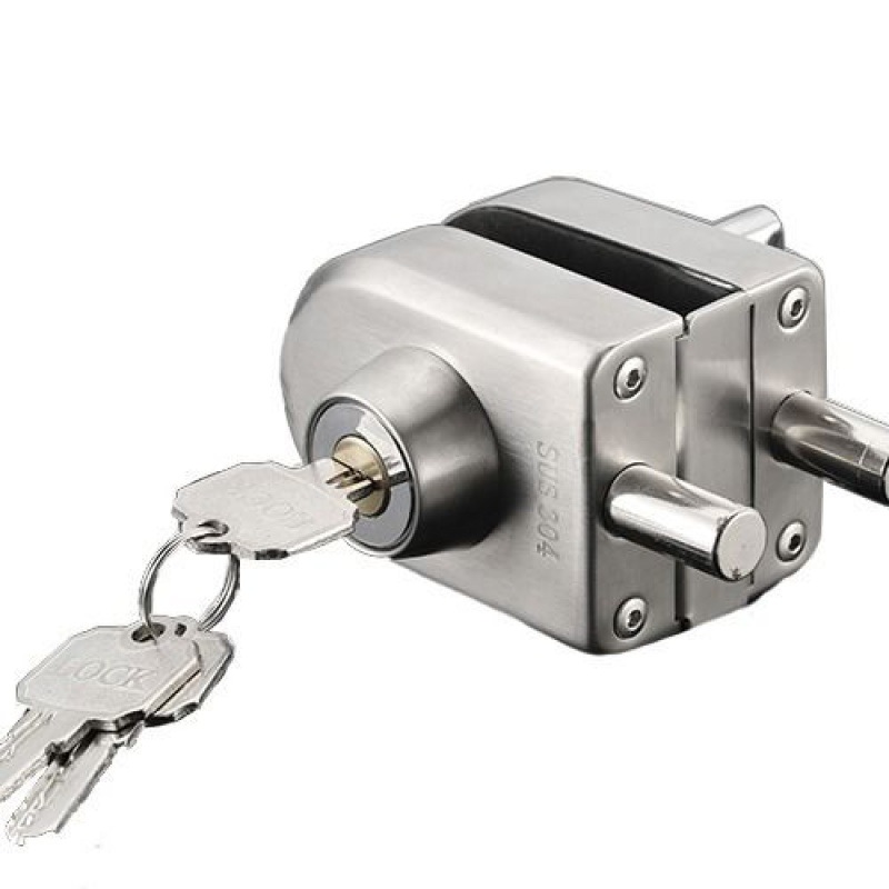 门锁 不锈钢玻璃插销锁单门锁单门双304玻璃门插销锁单门一件代发